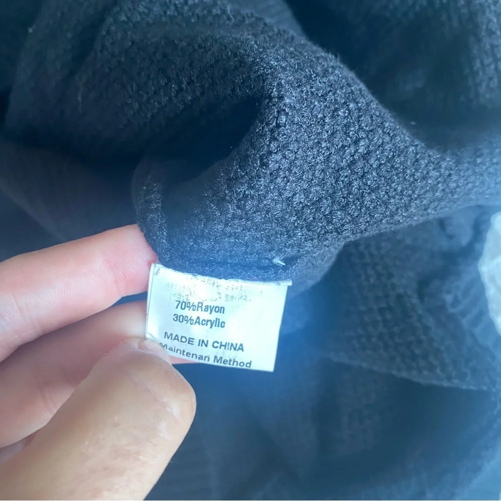 Fashion Black Knit Sweater XL